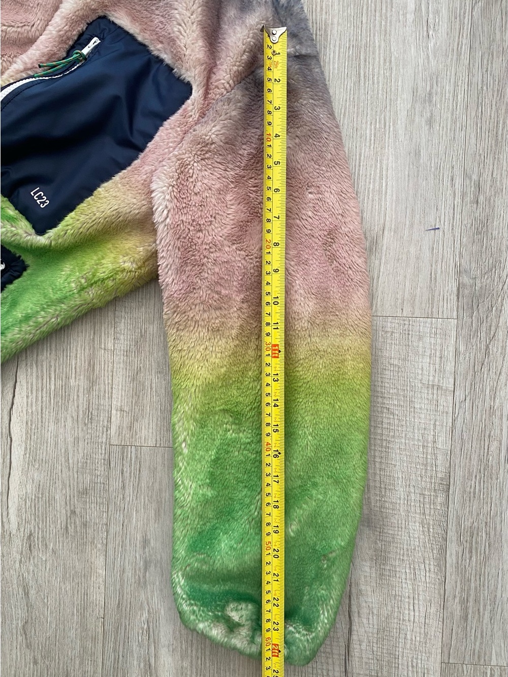LC23 Faux Fur Gradient Jacket ASO Atypical Zahid Rare HTF Streetwear - Sz M - Picture 9 of 9